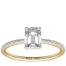 Petite Micropavé Diamond Engagement Ring in 14k Yellow Gold (0.09 ct. tw.)